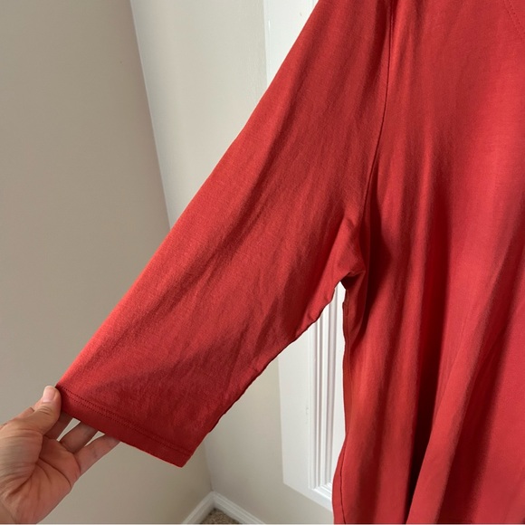 Peruvian Connection Orange 3/4 Sleeve Tunic XL Extra Large Autumn Fall Pumpkin - Picture 5 of 7